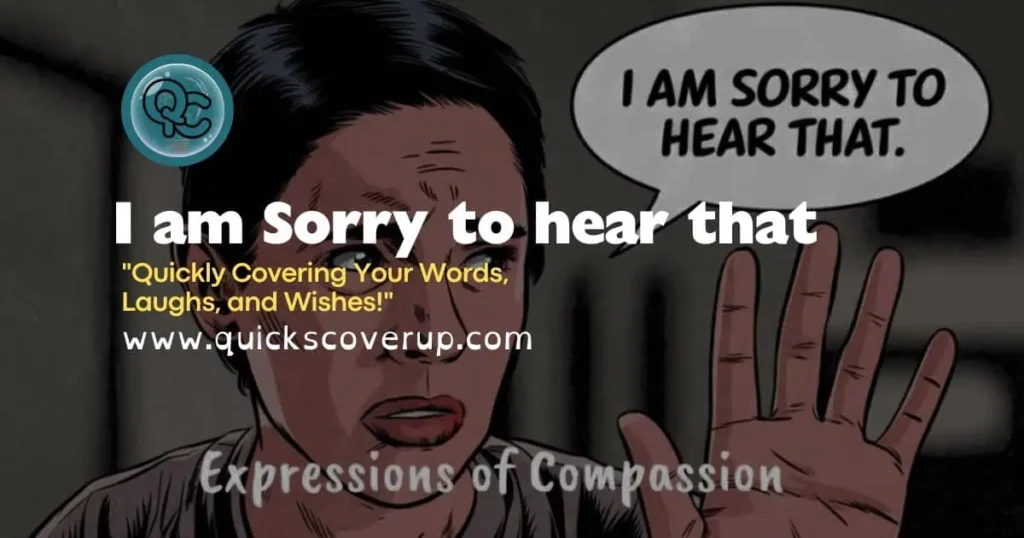 A heartfelt message expressing empathy: "I am sorry to hear that" conveys compassion and understanding in difficult times.
