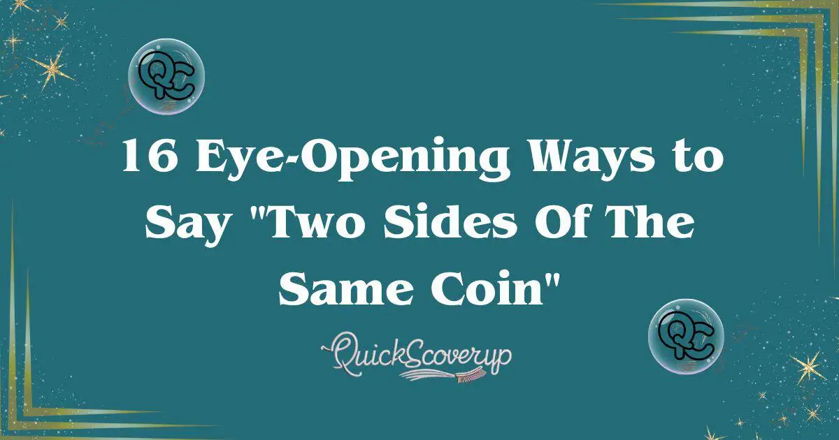 16 Eye-Opening Ways to Say "Two Sides Of The Same Coin"