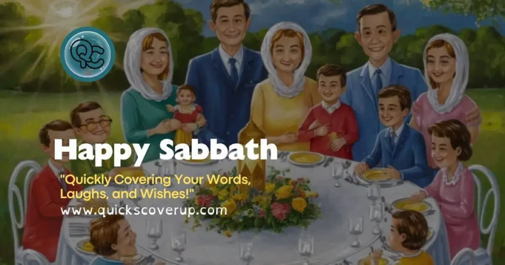 A warm greeting image wishing a happy Sabbath to you and your family, filled with joy and togetherness.