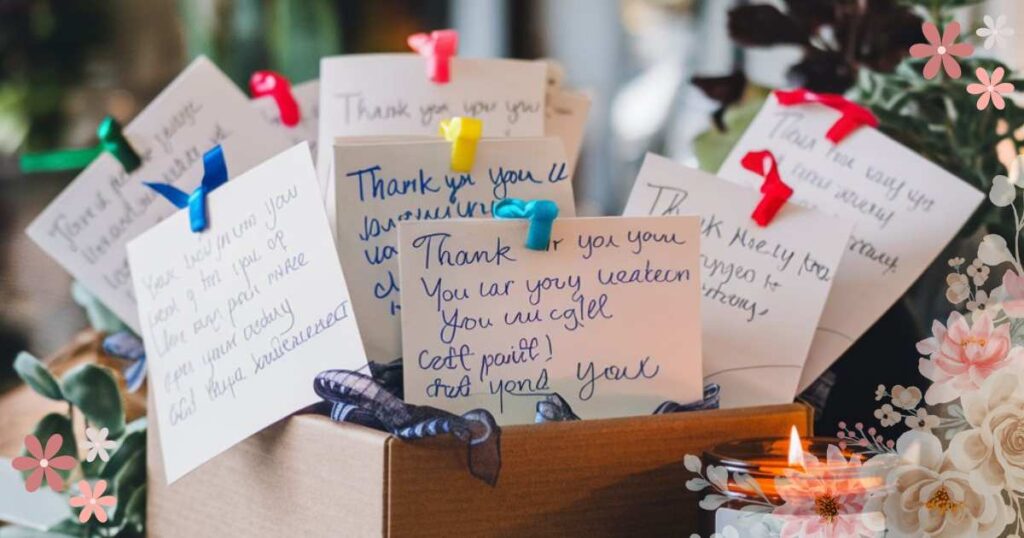 "Your support has been a true gift" is written on sticky notes.